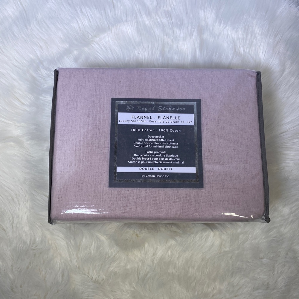 ✨FINAL STOCK✨Full 4pc Dusty Rose Flannel Bedsheets - Picture 1 of 4